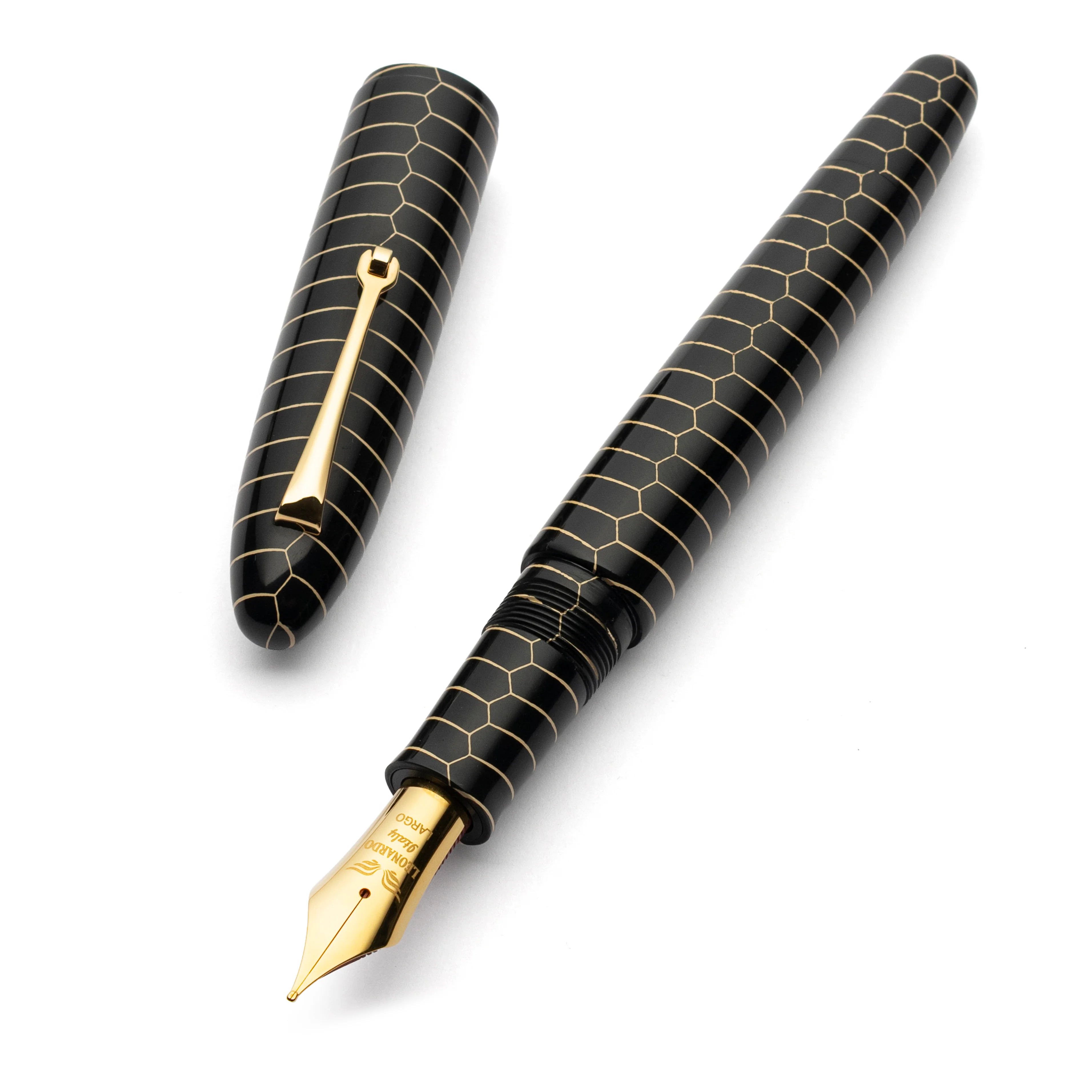 Cigar ebonite skeleton black gold trim - #8 steel nib - L.E. 1/1
