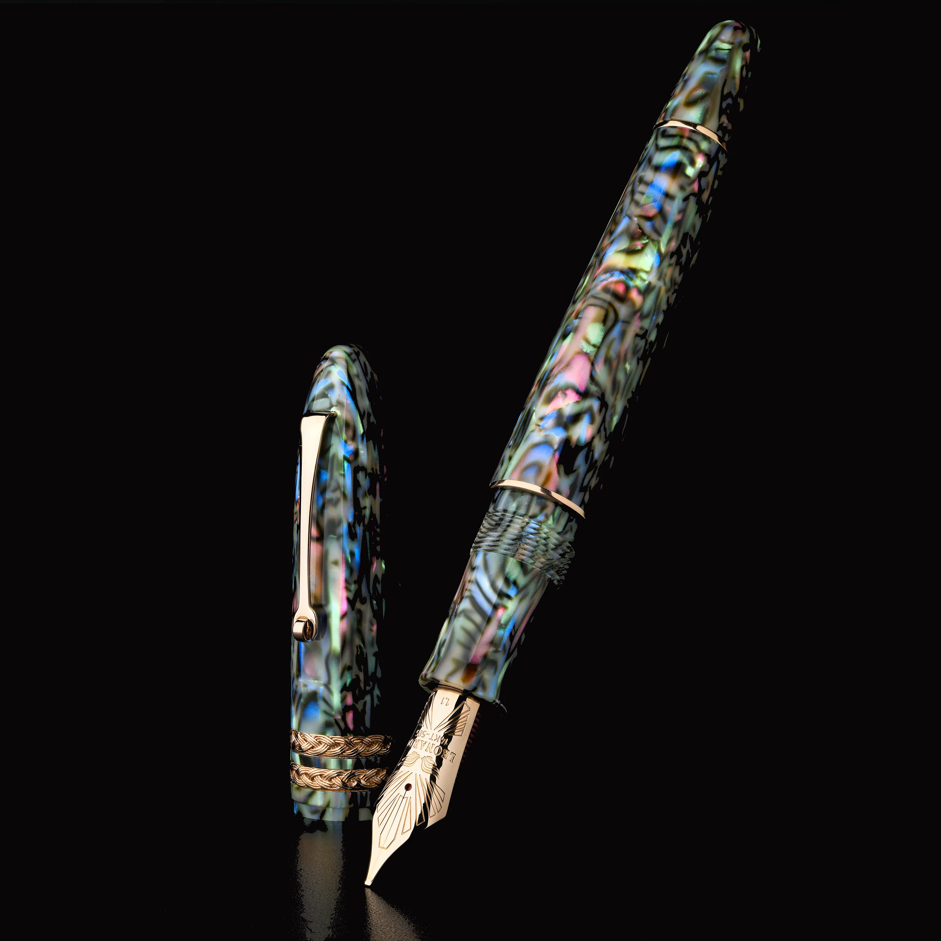 Cigar LeonArco "Abalone" authentic celluloid - #8 gold nib