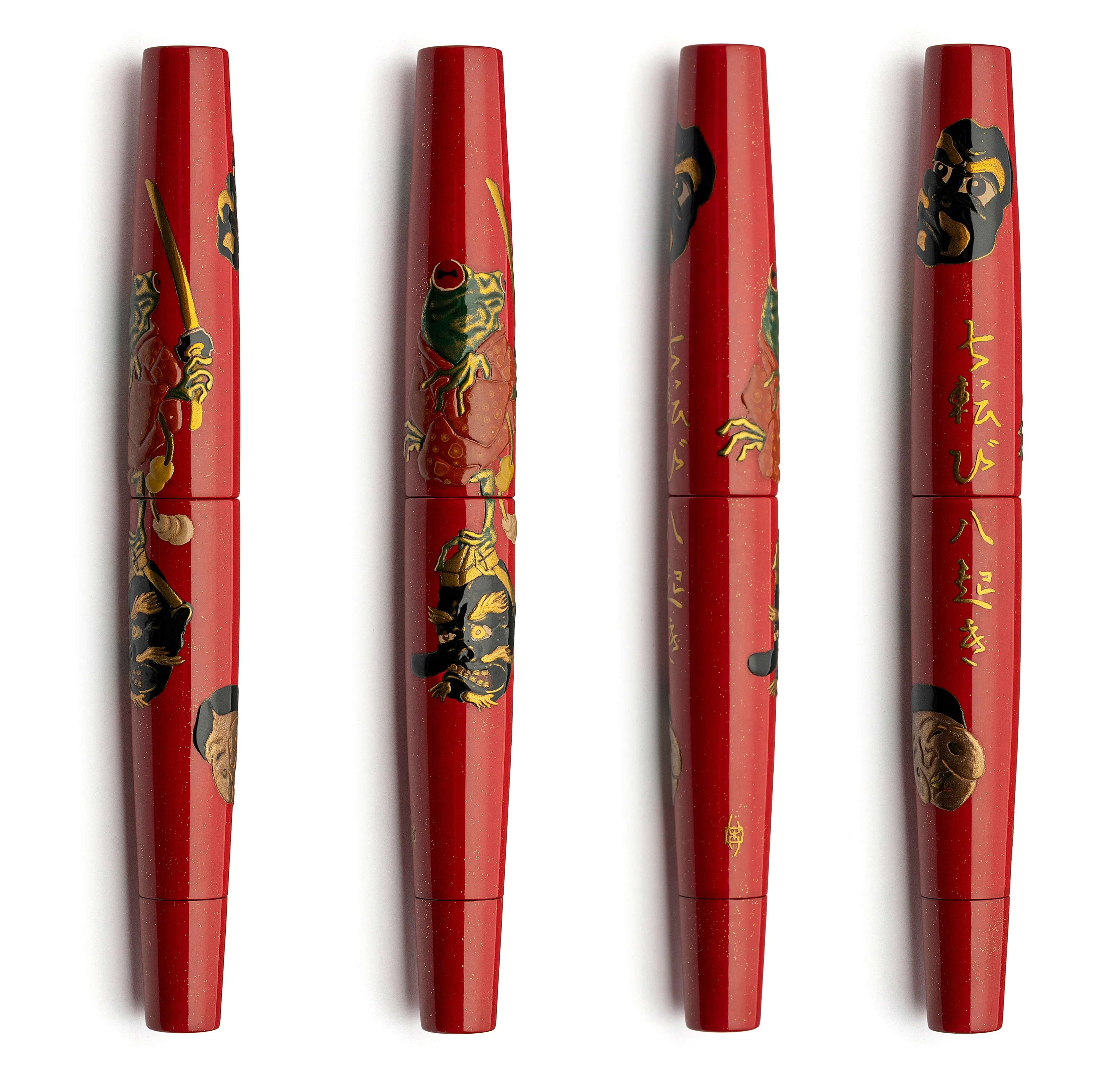Essenza oni and frog taka maki-e red - #8 Gold nib "la Fenice"