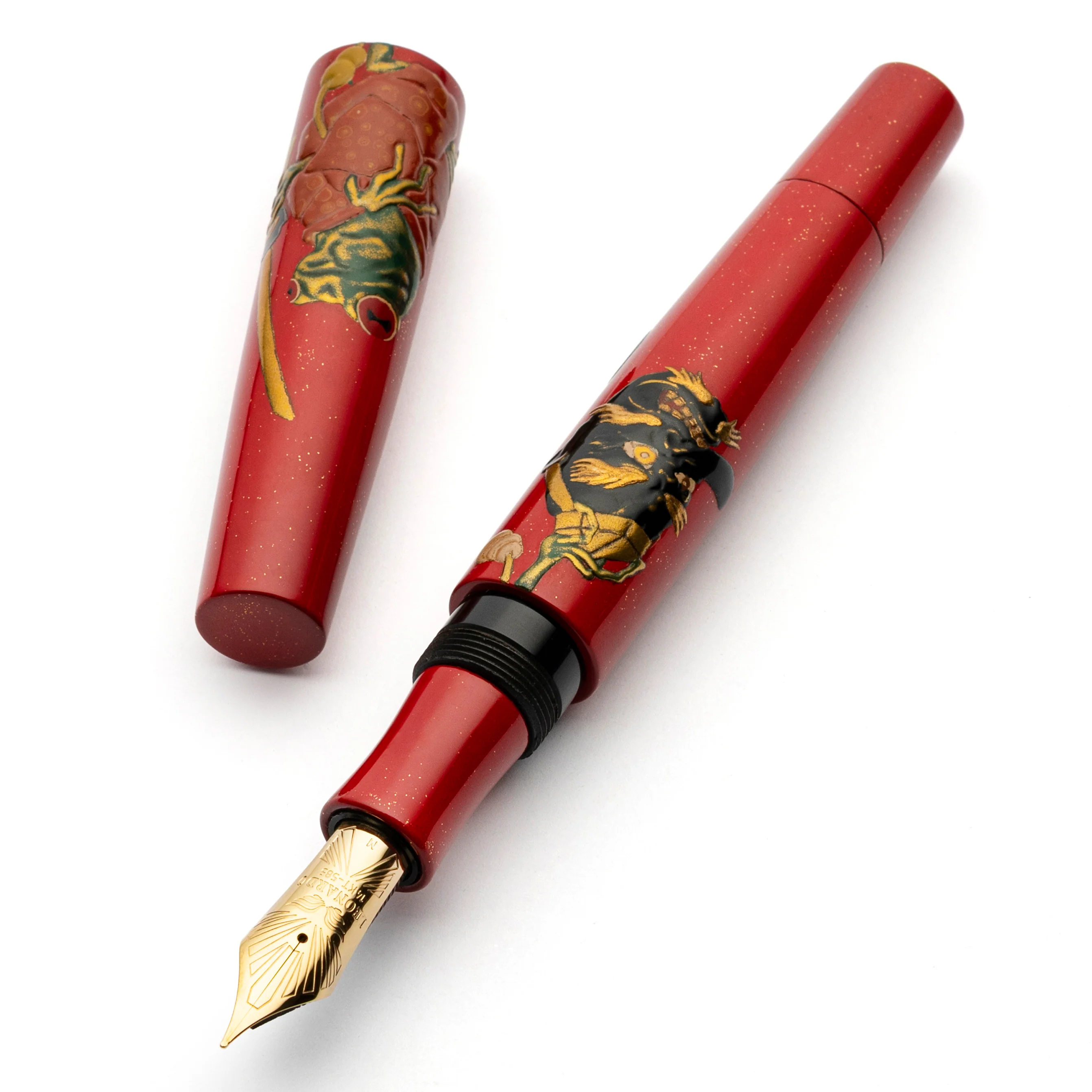 Essenza oni and frog taka maki-e red - #8 Gold nib "la Fenice" - Image 2