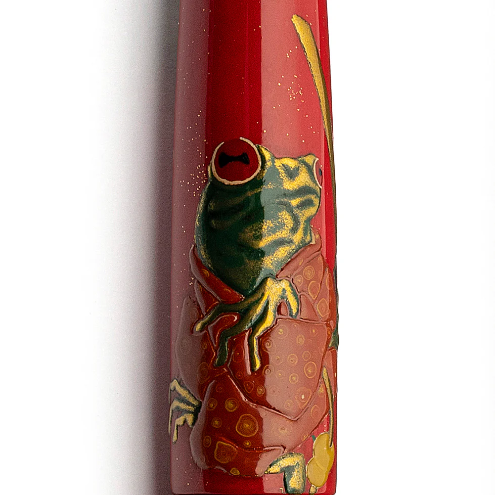 Essenza oni and frog taka maki-e red - #8 Gold nib "la Fenice" - Image 3