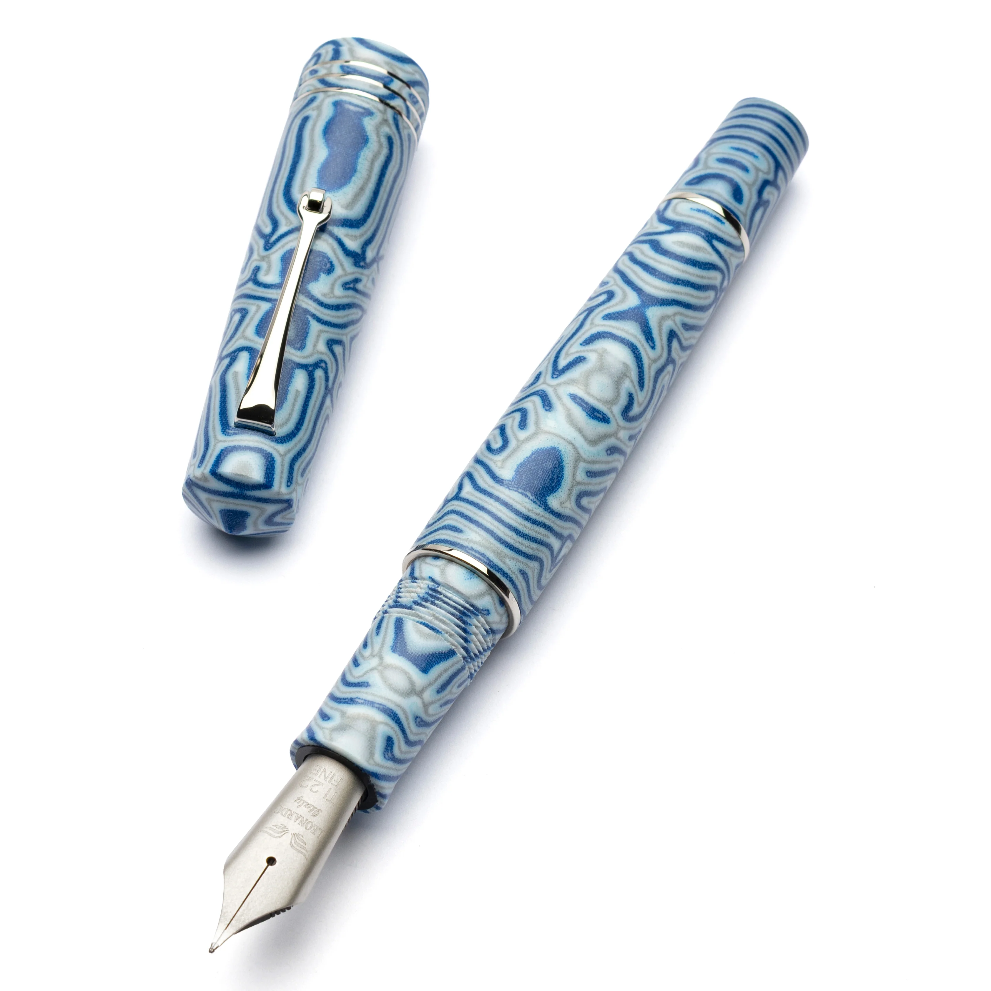 MZG Micarta fiber Blue shark Titanium nib #8