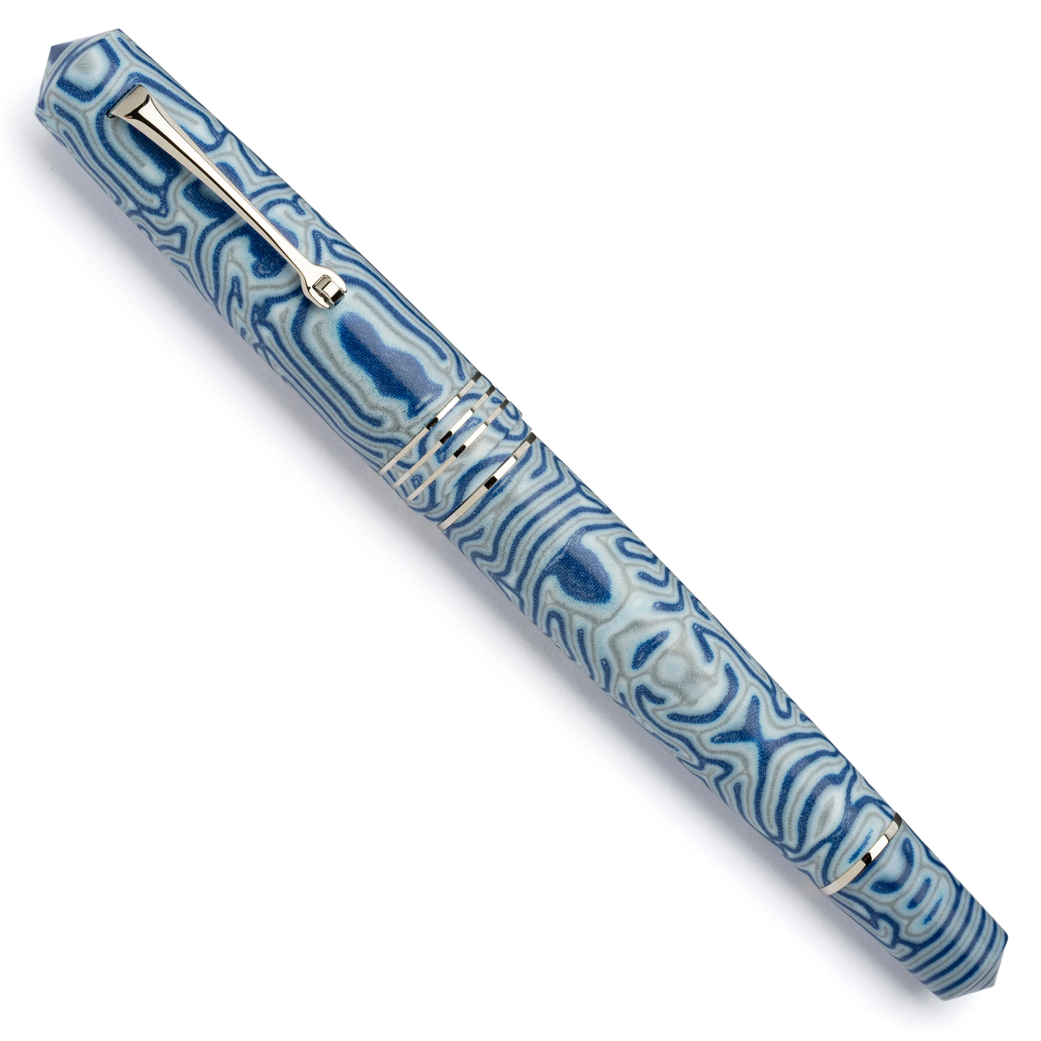 MZG Micarta fiber Blue shark Titanium nib #8 - Image 2