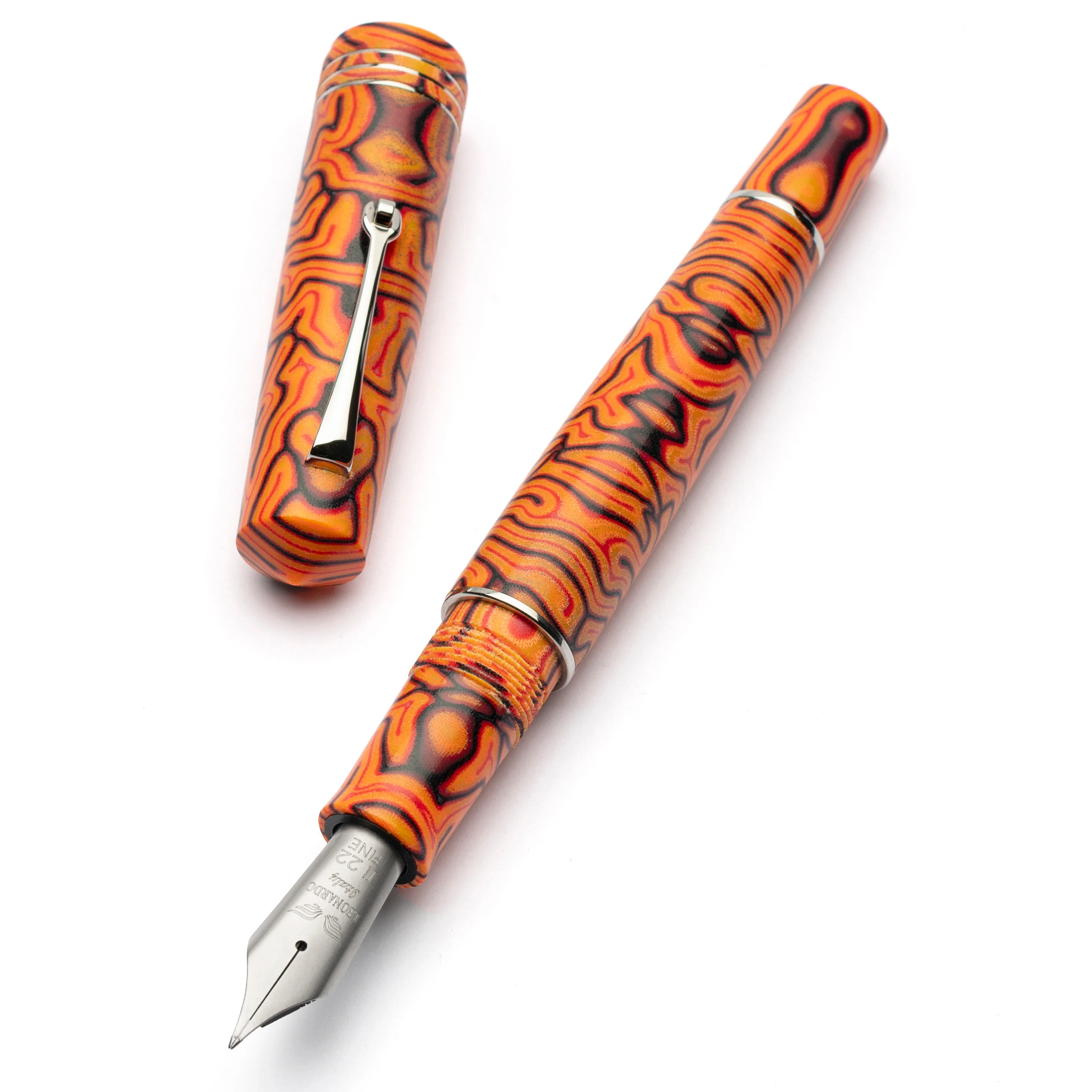 MZG Micarta fiber Pumpkin Titanium nib #8