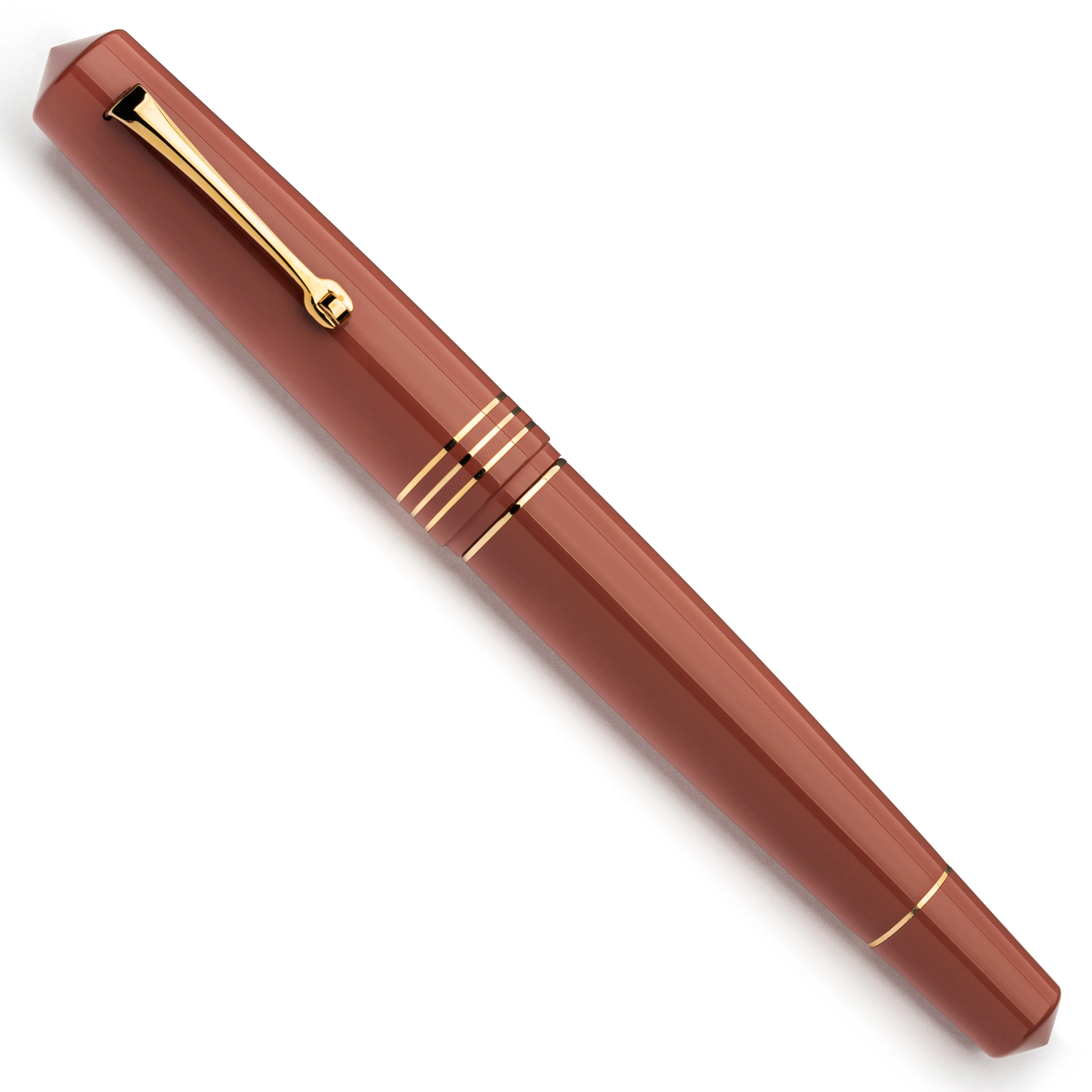 MZG Salmon ebonite gold trim - #8 la Fenice gold nib - Image 2