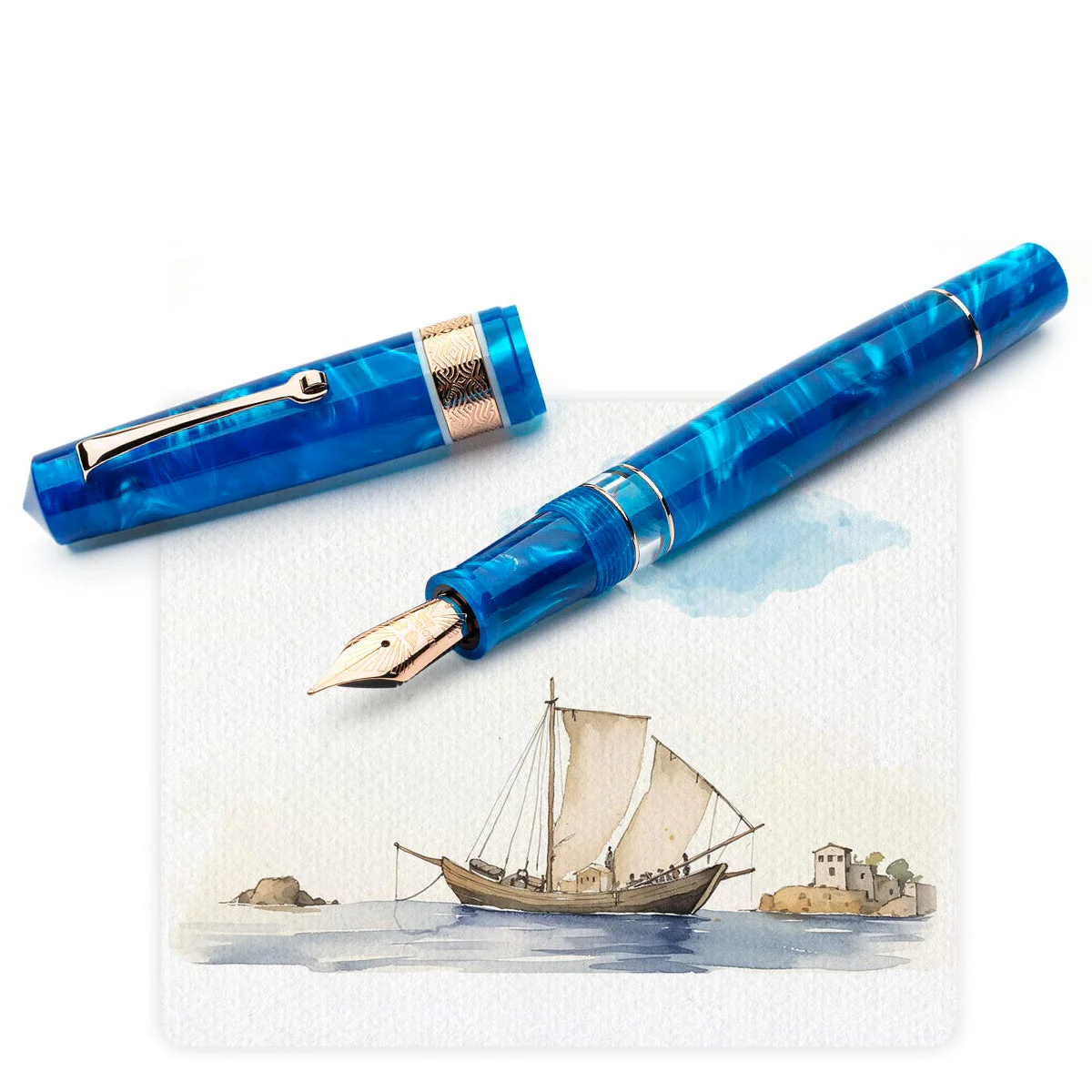 Pithecusa, the Island of beauty - Gold nib - Image 9